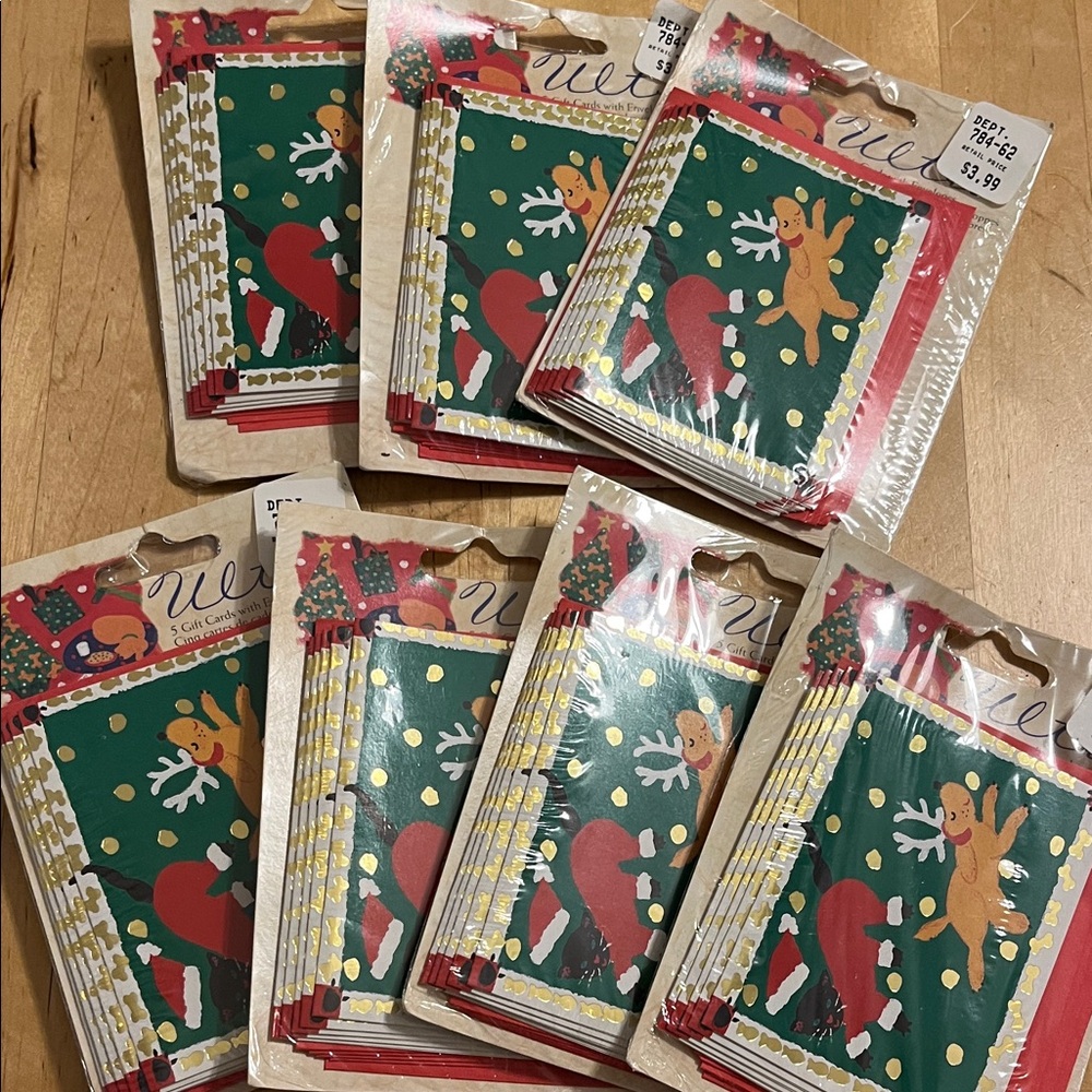 💲Gift Cards with Envelopes- Holiday Cats and Dogs- 7 5 packs